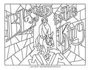 "Blessed is the King" coloring page