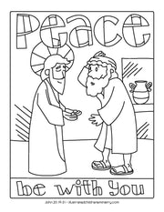 "Peace be with you" coloring page