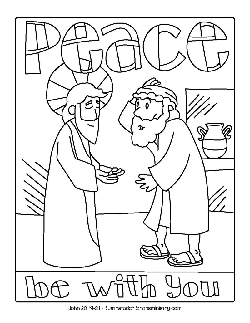 "Peace be with you" coloring page