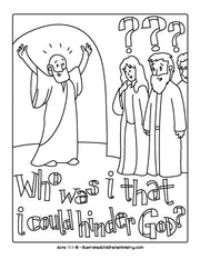 "Who was I that I could hinder God" coloring page