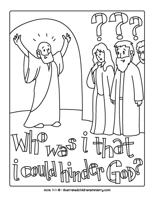 "Who was I that I could hinder God" coloring page