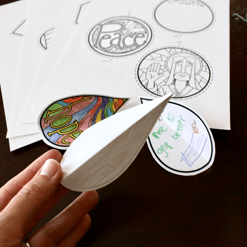 Paper Ornament Set to cut, color, and fold 
