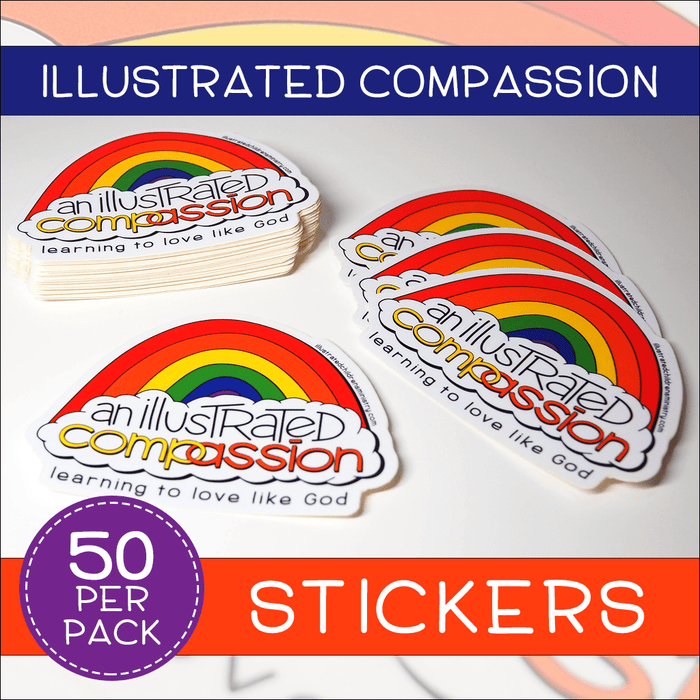 Illustrated Compassion stickers