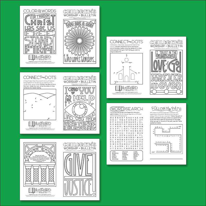 Illustrated Worship Children's Bulletins: Summer 2022