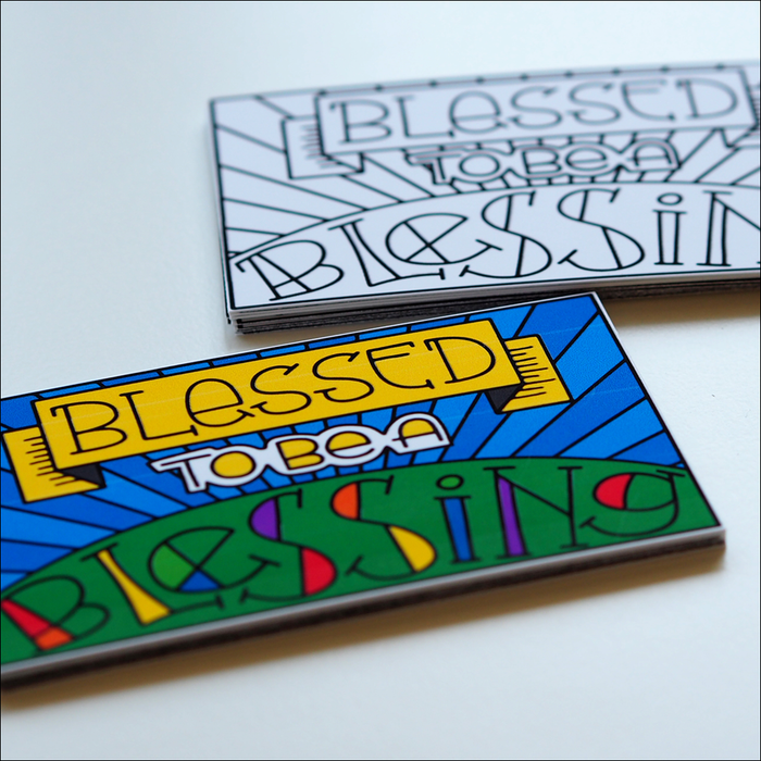 Blessed to be a Blessing Backpack Tags Color and B&W