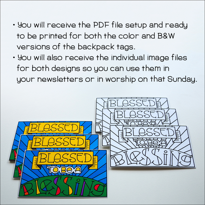  Backpack Tag PDF files Color and B&W