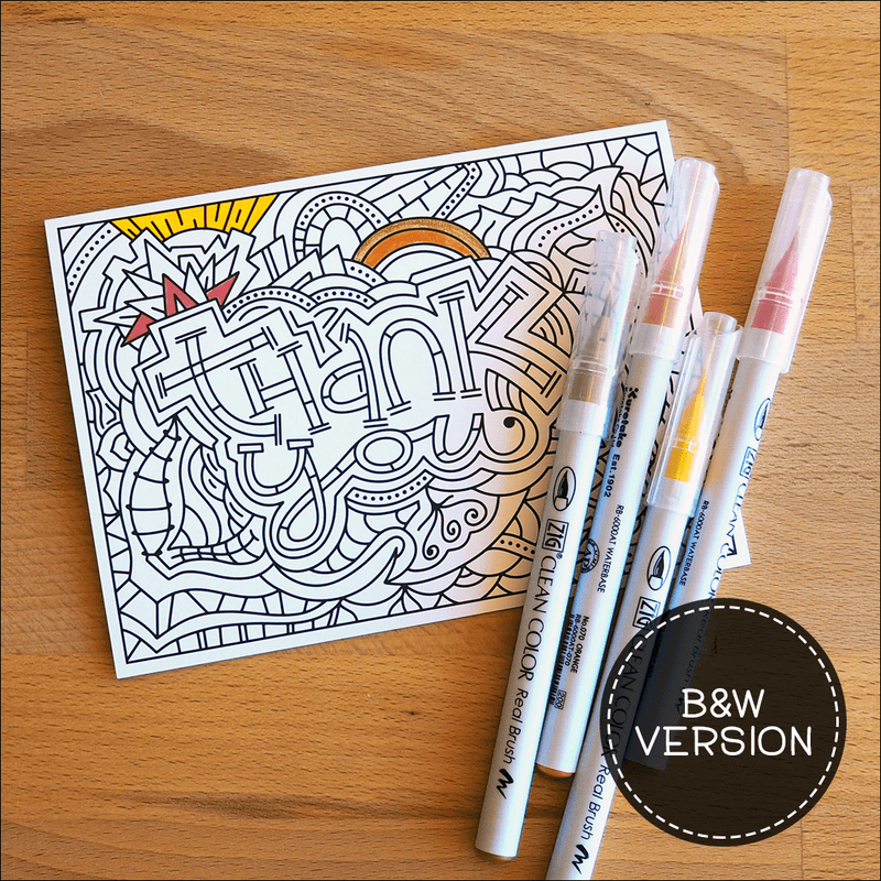 B&W Thank You cards