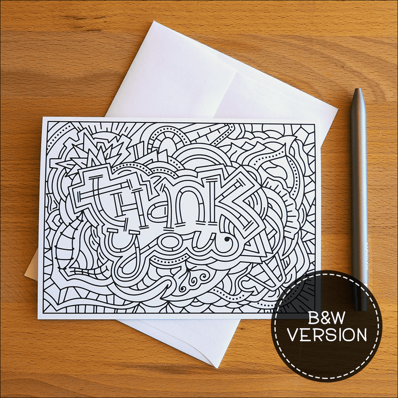 B&W Thank You card