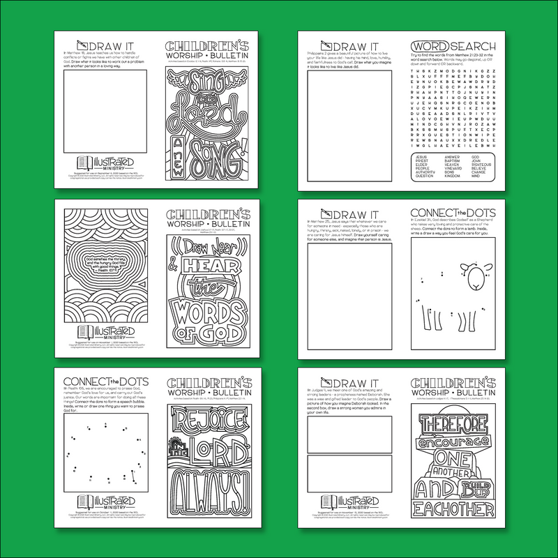 Illustrated Worship Children's Bulletins: Fall 2020