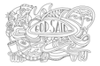 "God said..." coloring page B&W simplified