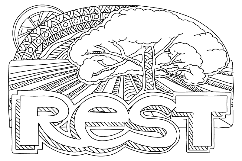 God Rested On The Seventh Day Coloring Page