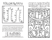 Coloring worship bulletin - Winter