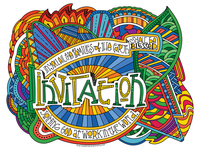 An Illustrated Invitation large horizontal coloring poster - full color