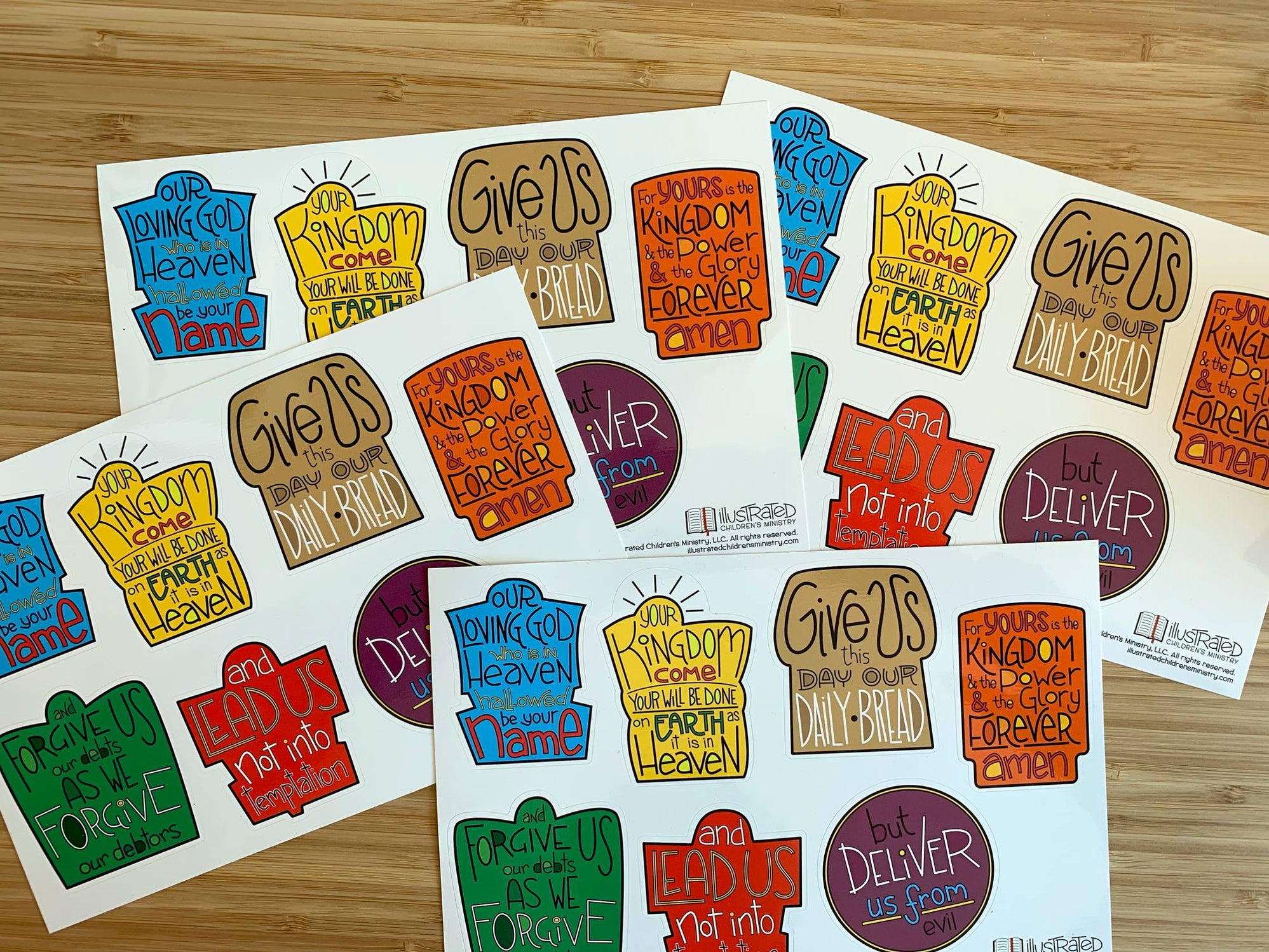 The Lord's Prayer Sticker Sheets — Illustrated Ministry