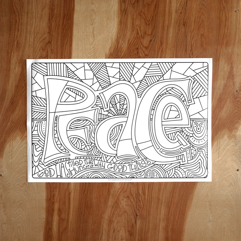 Mary's Song Coloring Poster - Peace