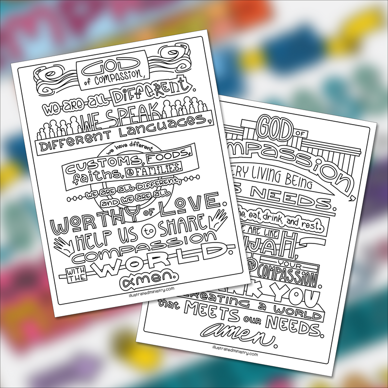 Prayers for Compassion Coloring Pages: Volume 2