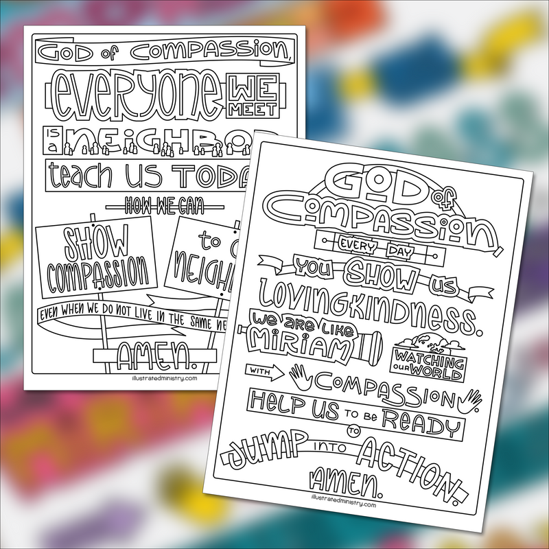 Prayers for Compassion Coloring Pages: Volume 2