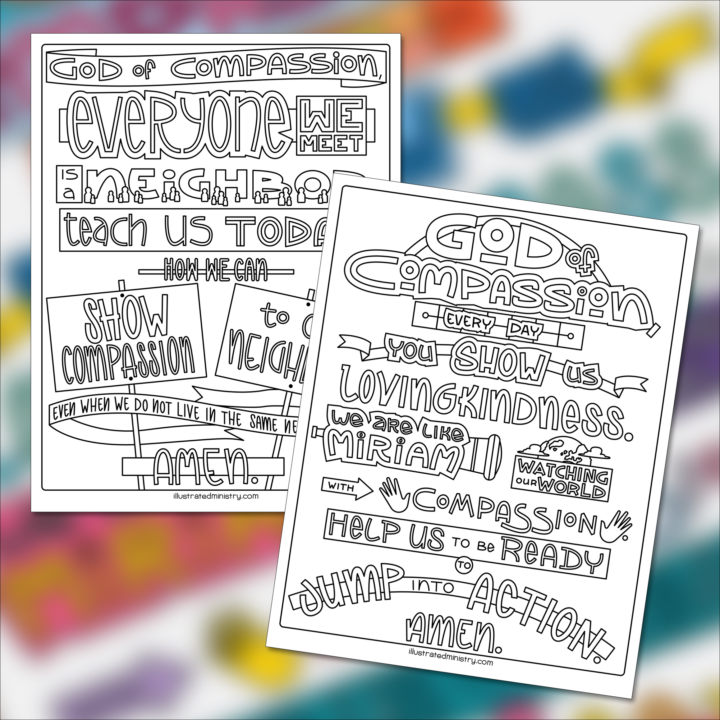 Prayers for Compassion Coloring Pages: Volume 2 — Illustrated Ministry