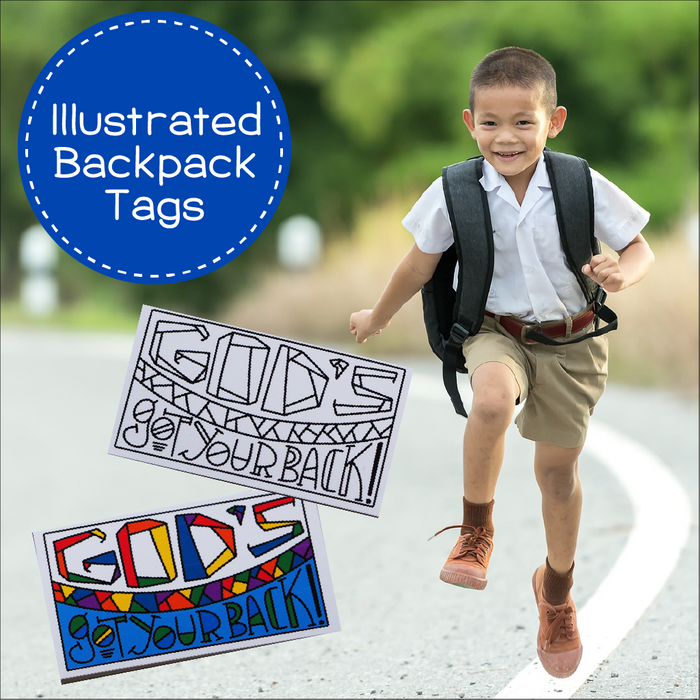 back to school with god sermon for kids backpack things God's Got Your Back" Backpack Tags — Illustrated Ministry