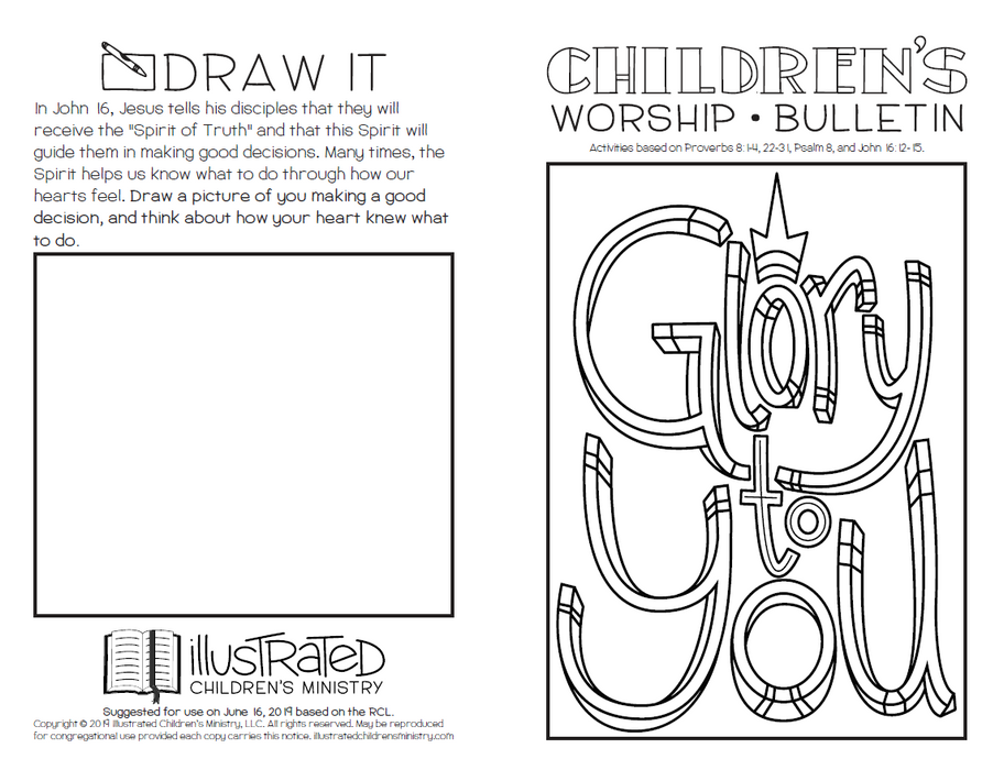 Children's summer worship bulletin