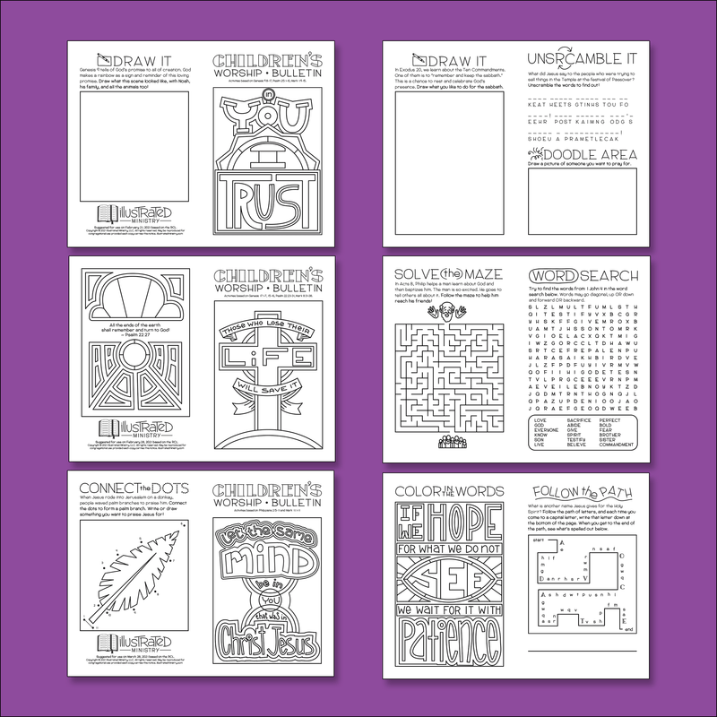 Illustrated Worship Children's Bulletins: Spring 2021