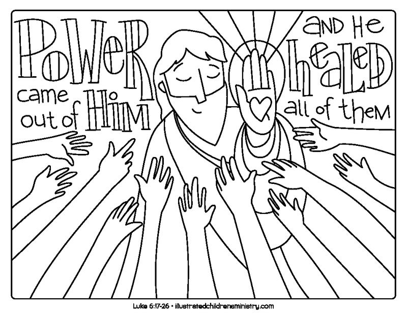 Jesus healing coloring page
